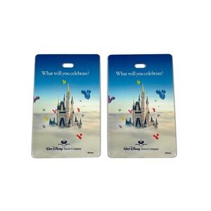 Walt Disney World Luggage Bag Tags (2) Castle What Will You Celebrate